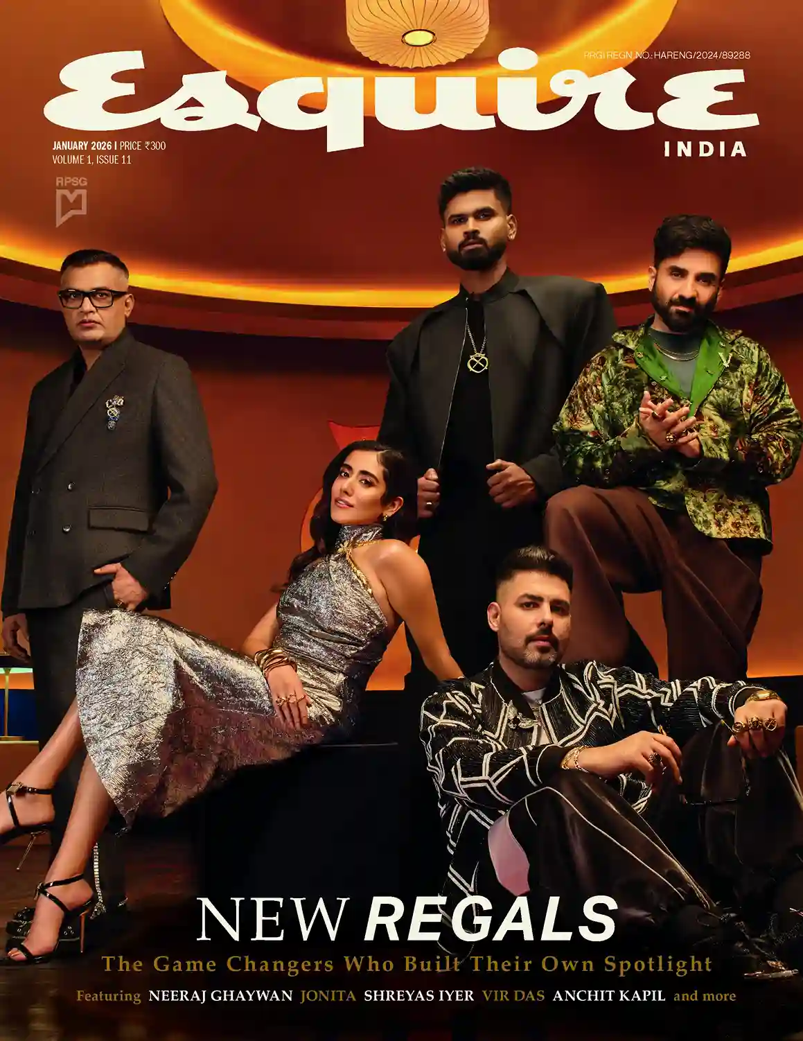 Esquire India Cover Featuring Shreyas Iyer, Vir Das, Jonita, Neeraj and Anchit